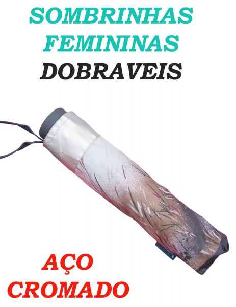 BELAS SOMBRINHAS FEMININAS DOBRAVEIS EM AÇO CROMADO